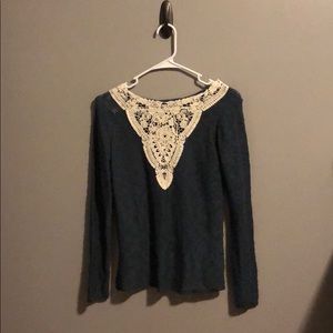 Blue Knit Long Sleeve - Size XS